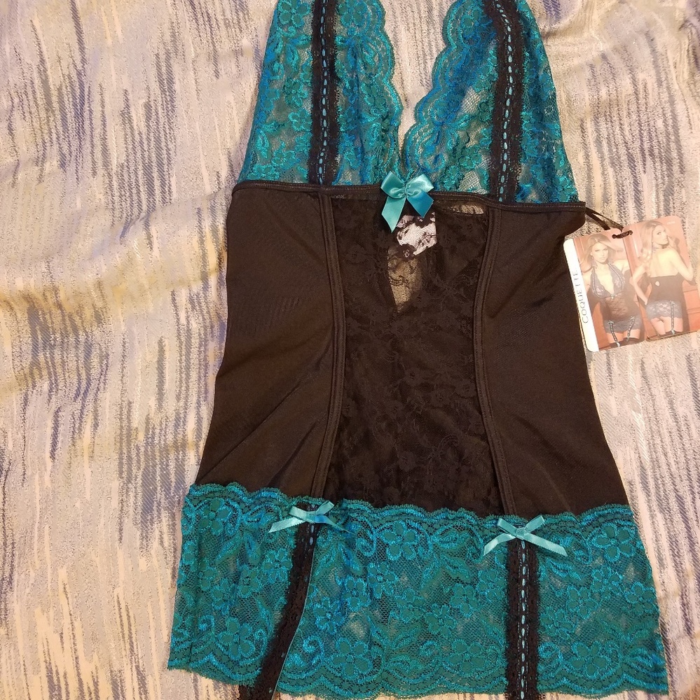 NWT teal and black lingerie